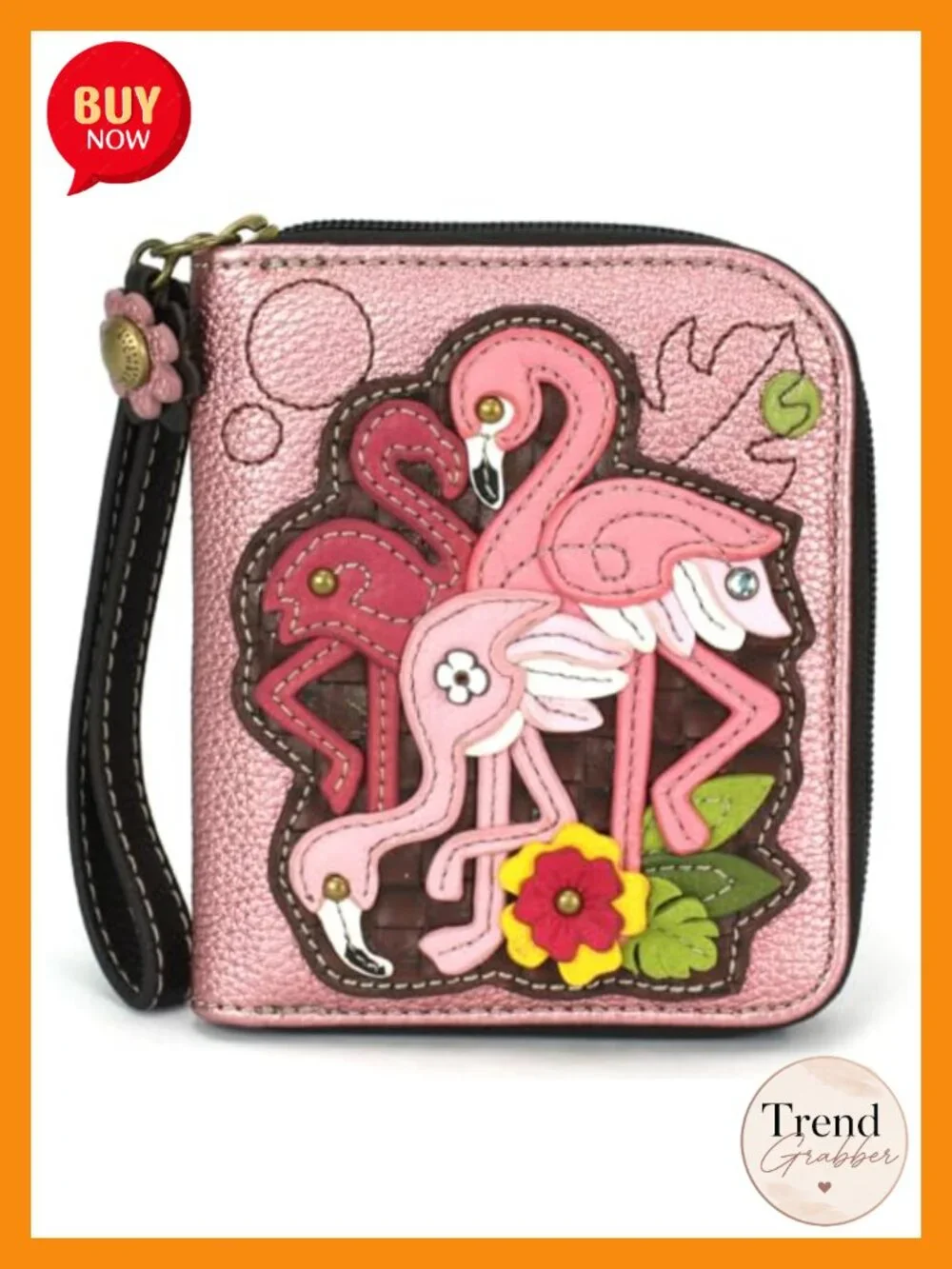 Zip Around Wallet Wristlet with 8 Credit Card Slots, Sturdy PU Leather